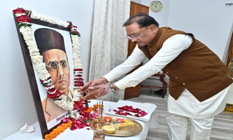 Chief Minister Vishnudev Sai paid tribute to Veer Savarkar on his death anniversary.