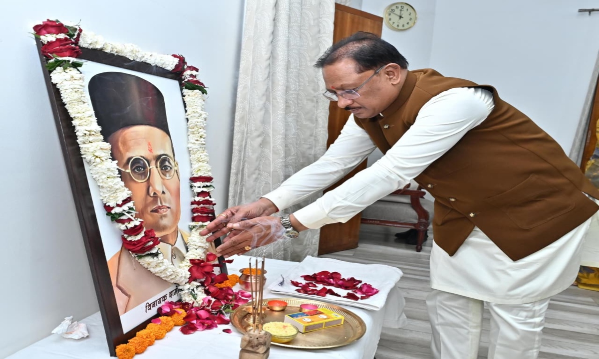 Chief Minister Vishnudev Sai paid tribute to Veer Savarkar on his death anniversary.