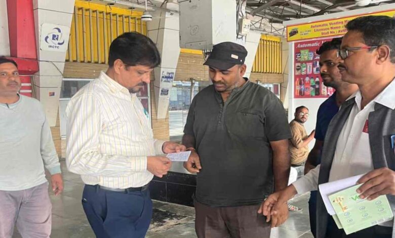 Ticket checking drive at railway station