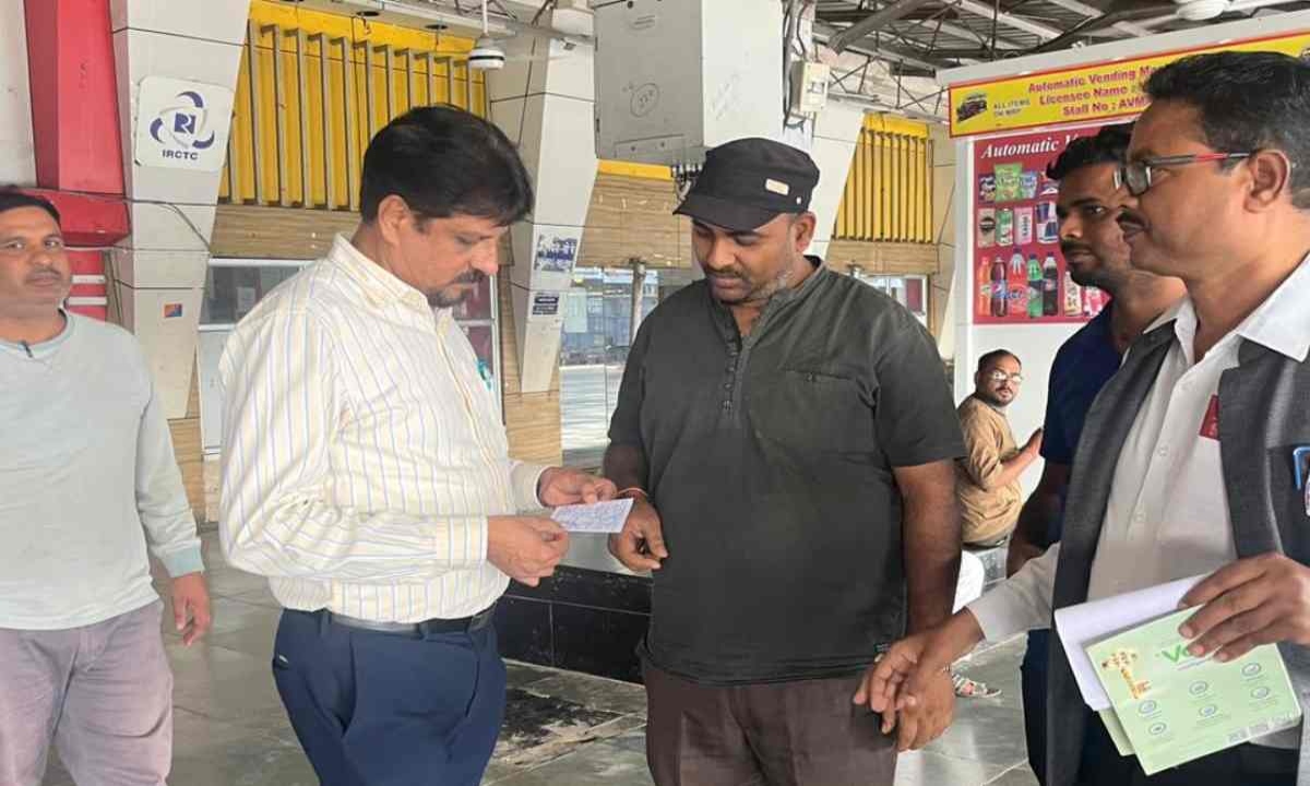 Ticket checking drive at railway station