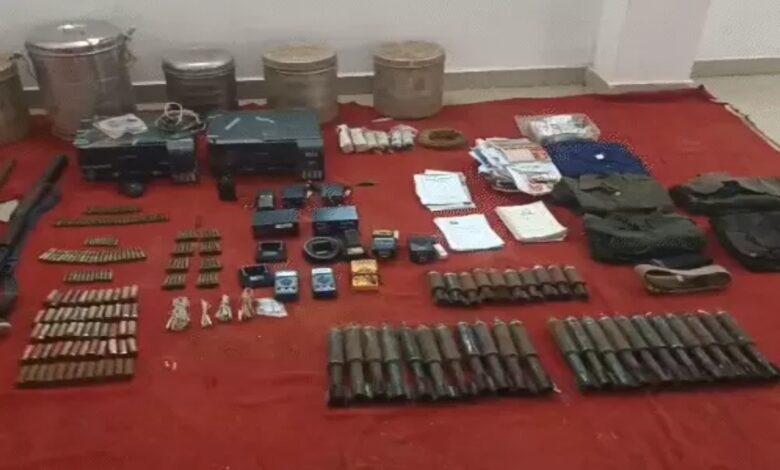 46 lakh cash and weapons recovered from Naxalite dump in Bhaludighi hill