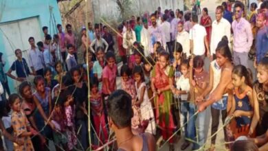 On Holi, the gods are beaten with sticks.