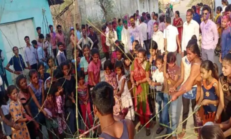 On Holi, the gods are beaten with sticks.