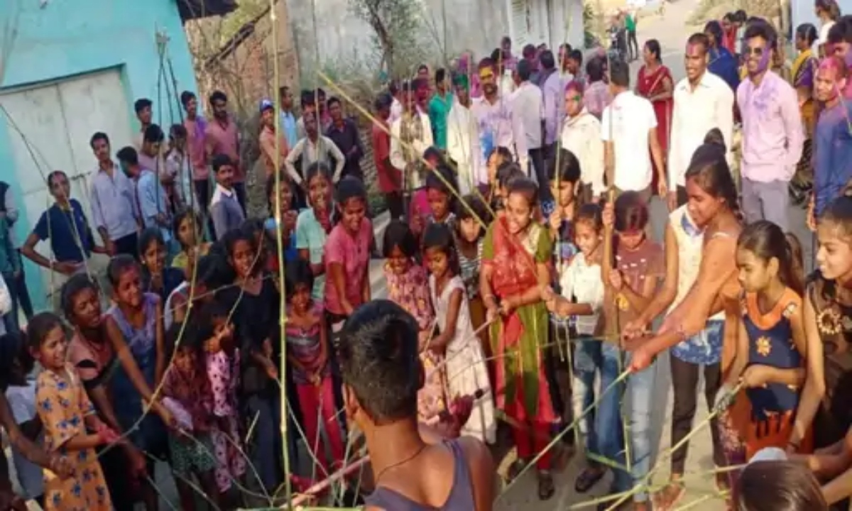 On Holi, the gods are beaten with sticks.