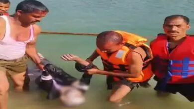 A teenager drowned while bathing in a pit at a crusher plant.