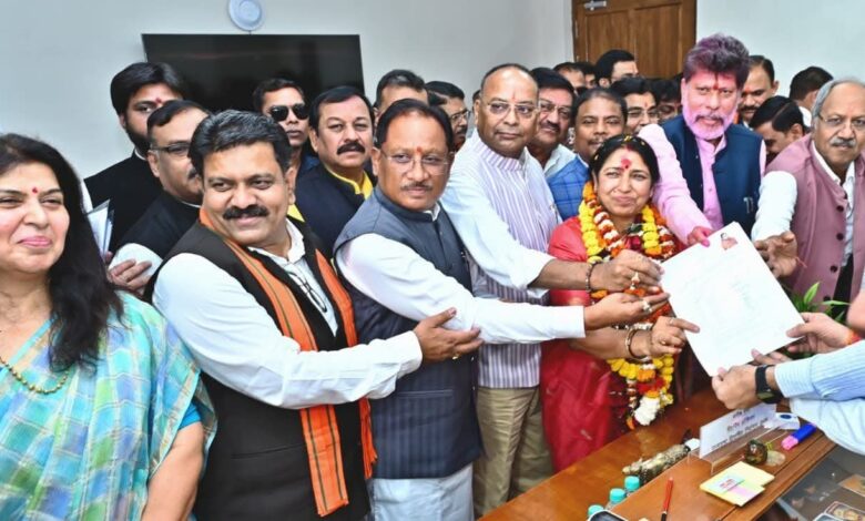 Rajya Sabha elections: Lakshmi Verma files nomination, BJP leaders present
