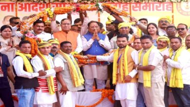 Chief Minister Vishnudeo Sai performed the circumambulation of the 'Shri Rudra Mahayagya' at Junwani Narmada Dham.