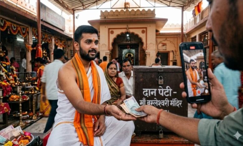 Priest's 'Game' Caught on Camera: Taking Donations by Hand Instead of the Donation Box; Bamleshwari Trust Issues Notice
