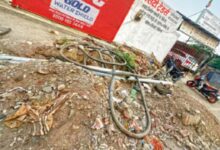 Negligence in ₹5 Crore Smart Wiring Project: Due to a lack of maintenance, cables have surfaced on the road within just two years.