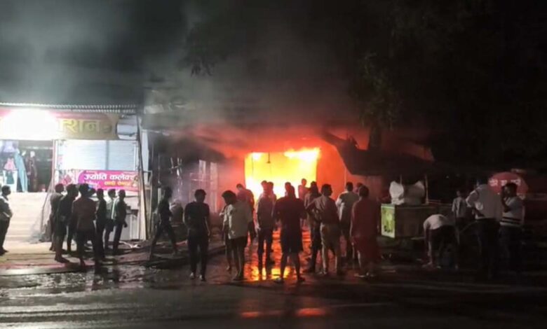 Massive Fire at Auto Parts Shop; Losses Worth Lakhs