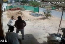 BJP Leader Beats Patwari and Operator: Storms Office, Attacks with Kicks and Sticks; Video Goes Viral