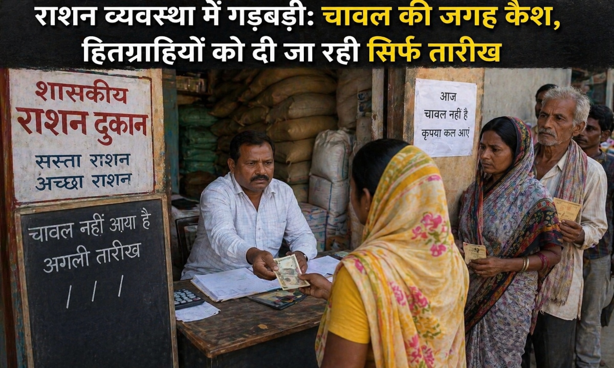 राशन व्यवस्था में गड़बड़ी: चावल की जगह कैश, हितग्राहियों को दी जा रही सिर्फ तारीख