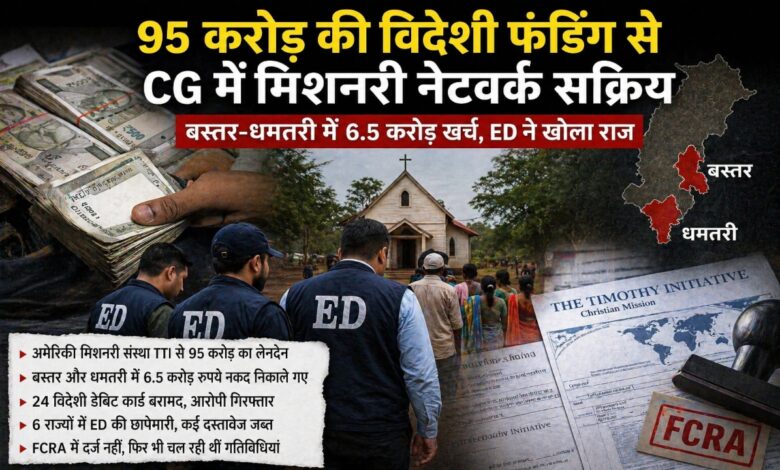 ED's Major Revelation: Missionary Network Active in Chhattisgarh Funded by ₹95 Crore in Foreign Funds; ₹6.5 Crore Spent in Bastar and Dhamtari