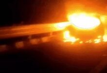 Car Catches Fire While Moving on Delhi-Mumbai Expressway; 6 Burnt Alive