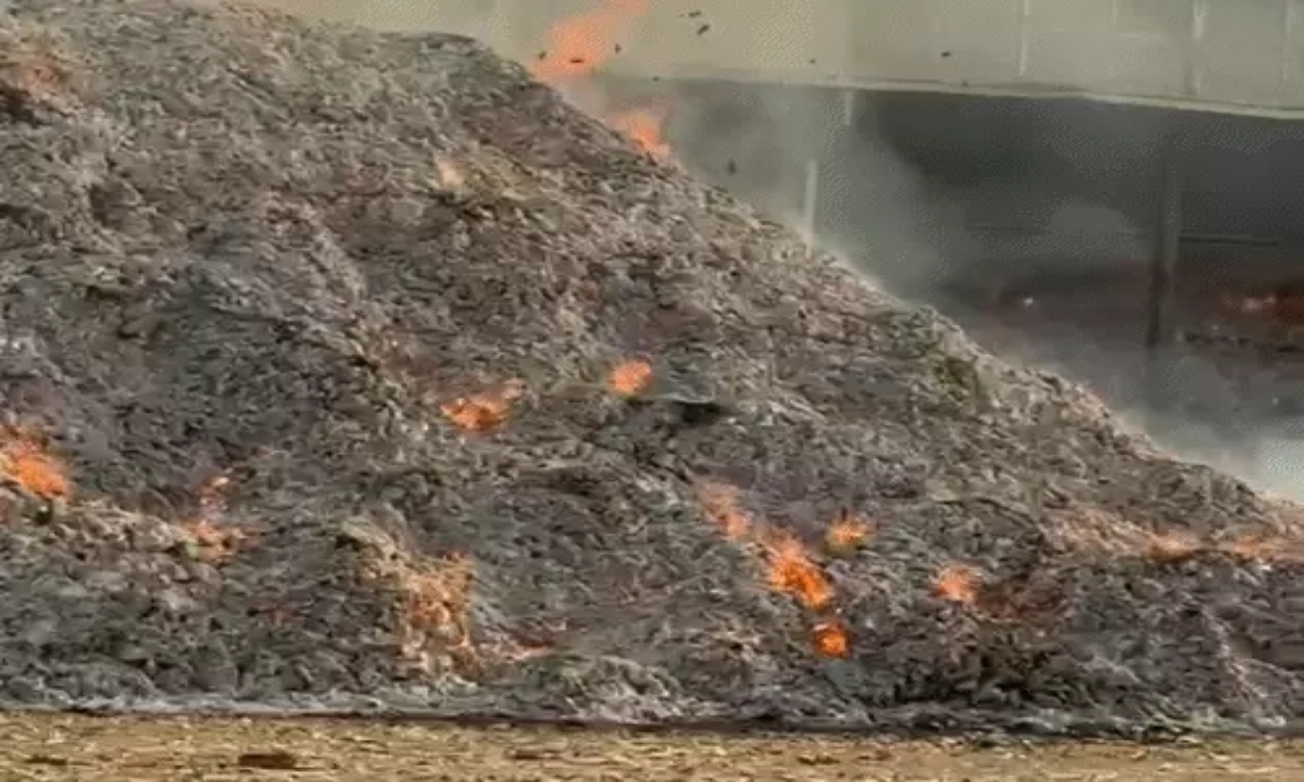 Massive Fire at Tendu Leaf Warehouse in Bijapur