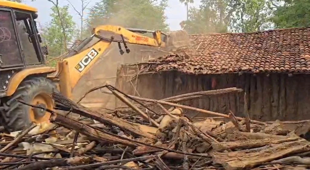 Illegal encroachment removed from 100 acres of forest land in Kondagaon; trees worth crores were felled to create farmland.