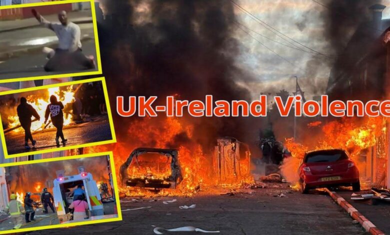 Violence erupts in Belfast following a stabbing incident; anti-immigrant protests intensify across Britain and Ireland.