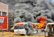 Fire breaks out in solar panel due to short circuit.