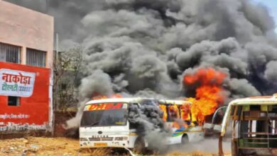Fire breaks out in solar panel due to short circuit.