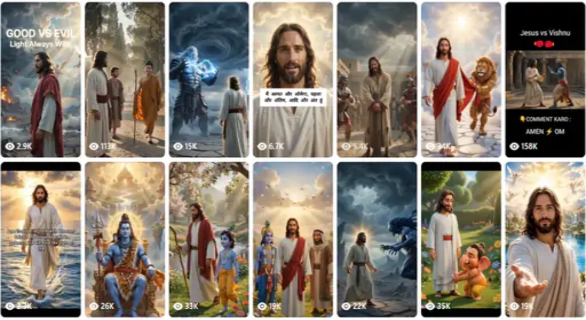 Claim in AI video describing Jesus as the father of Hindu gods and goddesses.