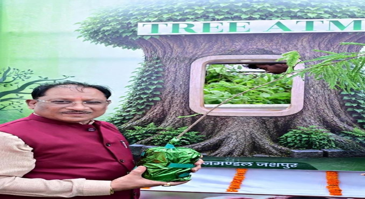 Chief Minister Sai flags off 'Tree ATM': A unique initiative by the Forest Department; saplings now available for free.