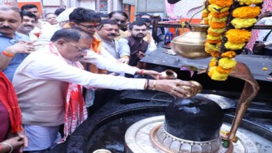 CM Sai performed *Jalabhishek* at Kailashpati Dham.