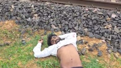 Young man's body found on railway track in Surajpur; death suspected to be due to falling from a train; police investigating.