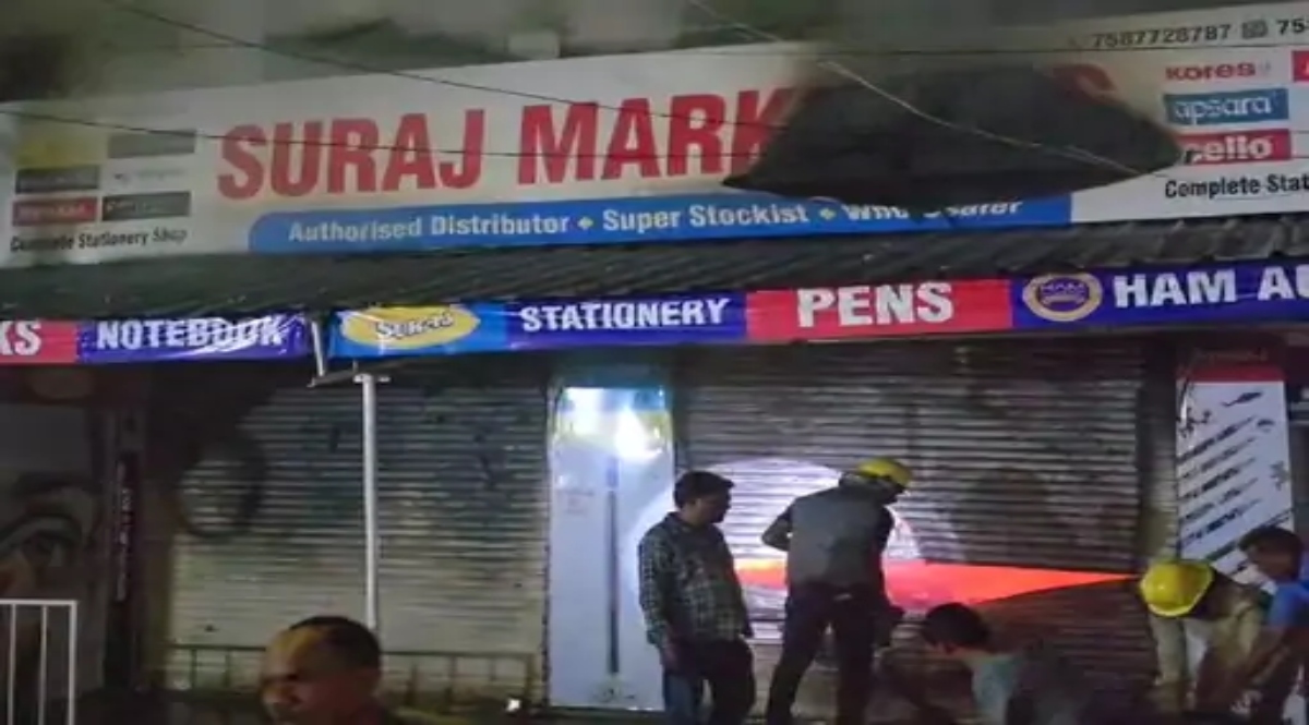 Massive fire at book depot: Flames doused after breaking open the shutter; books and stationery worth lakhs reduced to ashes.