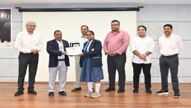 Students in Raipur learned about India's space journey on National Space Day.
