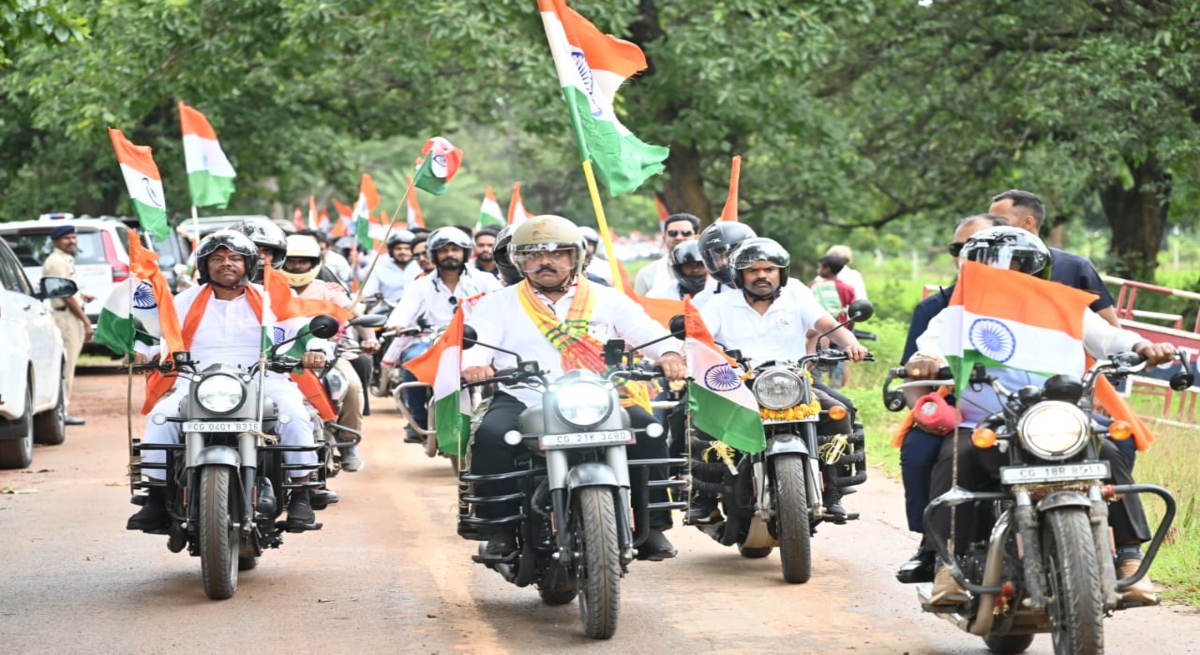 Deputy Chief Minister Vijay Sharma arrived in Dantewada on the second day of the Tiranga Yatra.
