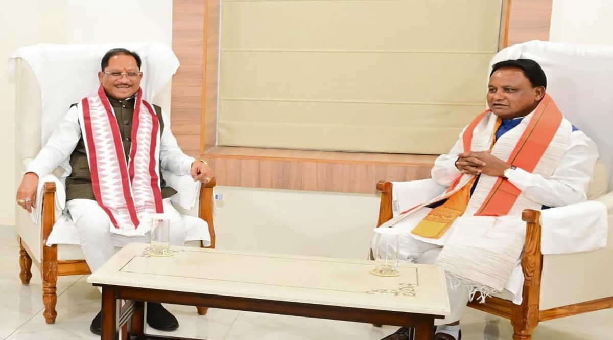 CM Sai meets Odisha CM Majhi; deliberations held on development.