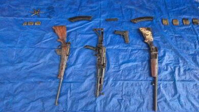 Naxalite arms dump found; 3 rifles, including an AK-47, recovered.