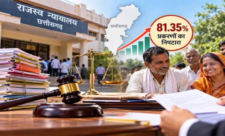 Expedited disposal of revenue cases: 81.35% of cases resolved in Chhattisgarh.