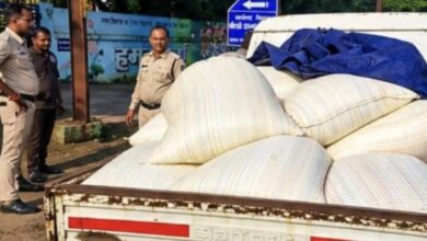 Illegal transport of PDS rice: Truckload intercepted by Dial-112; Food Department investigating.