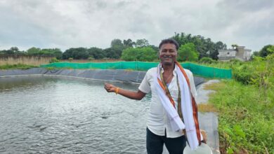 Lakshmi Prasad reaps a double benefit from the livelihood pond.