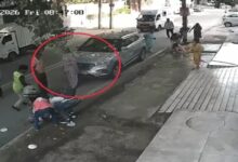 Car hits elderly couple returning from morning walk; female driver arrested.