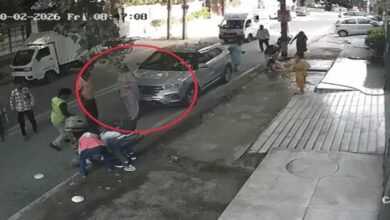 Car hits elderly couple returning from morning walk; female driver arrested.