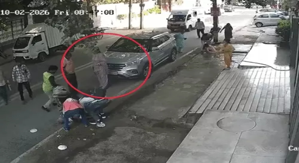 Car hits elderly couple returning from morning walk; female driver arrested.
