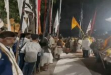 Tribal community arrives in Dongargarh with 15 'Angadev' (deity symbols) from Bastar; 'Panchami Bhent' (ritual meeting) concludes peacefully.
