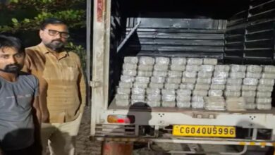 Around ₹4 crore in cash seized from a pickup vehicle in Charoda; bundles of notes had been hidden in a specially constructed compartment.