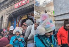Sara Ali Khan reached Kedarnath amidst snowfall; waited in line for half an hour to offer prayers.