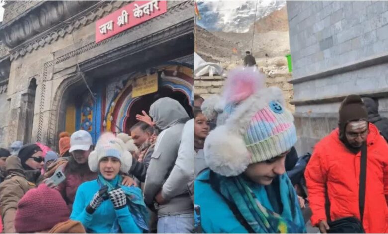 Sara Ali Khan reached Kedarnath amidst snowfall; waited in line for half an hour to offer prayers.