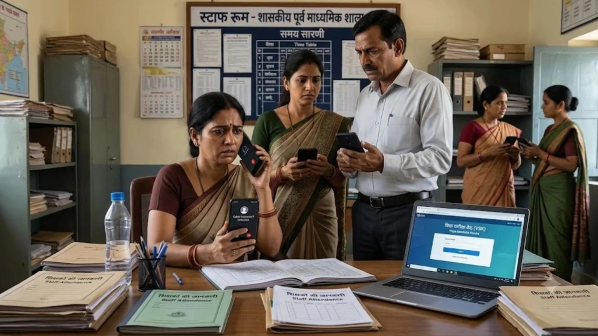 Teachers in Chhattisgarh targeted by cyber fraudsters: Scammers pose as police inspectors to issue threats; data leak via VSK app suspected.