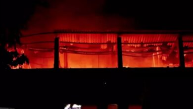 A massive fire broke out in the market, burning over 150 shops; Diwali items destroyed.