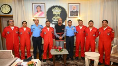 Air Officer Commanding Nanda Kumar Bala met with Governor Ramen Deka.